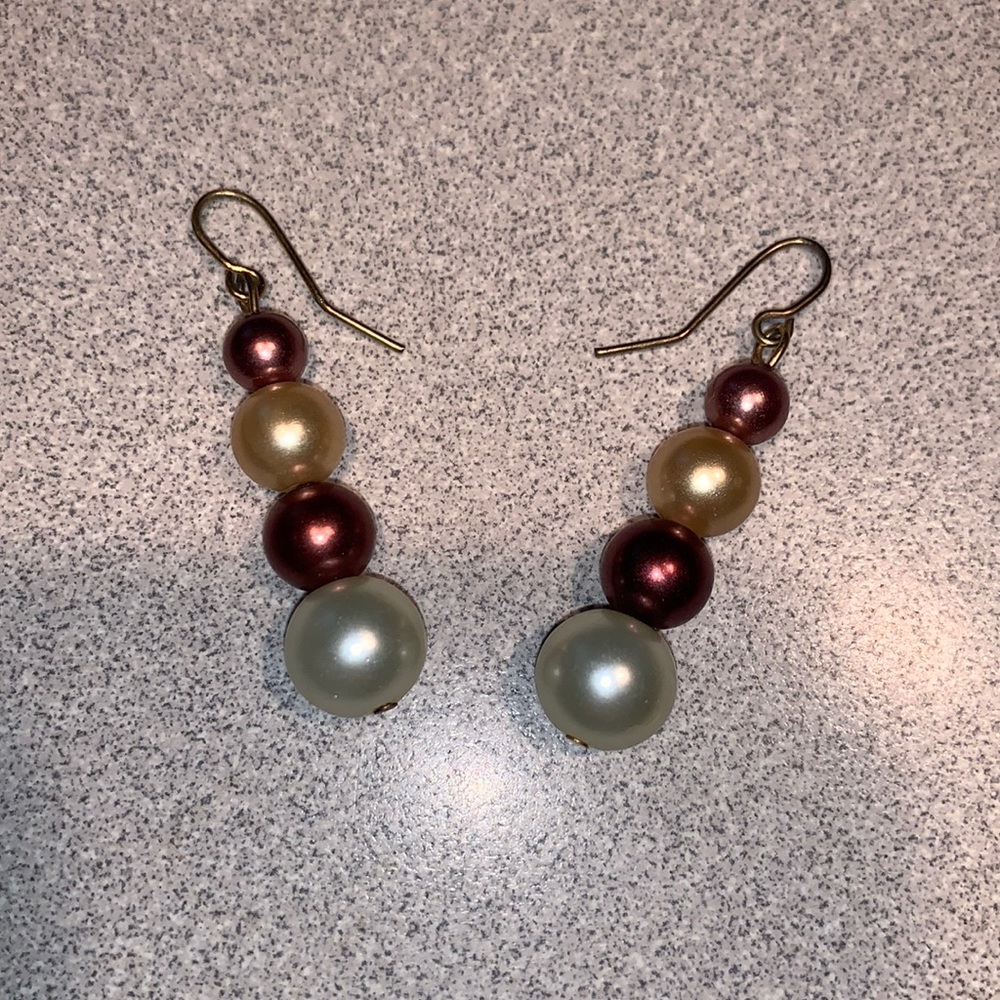 Neutral Tones Faux Pearl Drop Earrings
